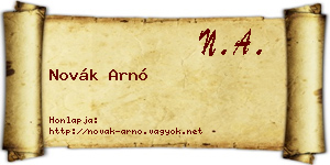 Novák Arnó névjegykártya